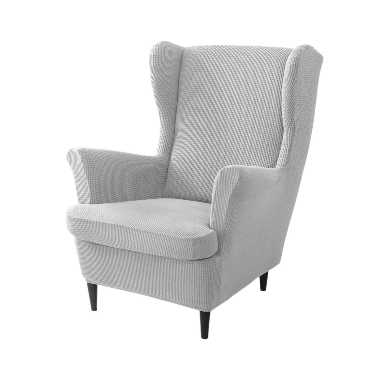 GCYEIDMA Wing Chair Slipcover Wing Chair Cover Stretch Wingback Armchair Covers Solid Color Relax Sofa Slipcovers with Seat Cushion(A4 Wingchair Cover)
