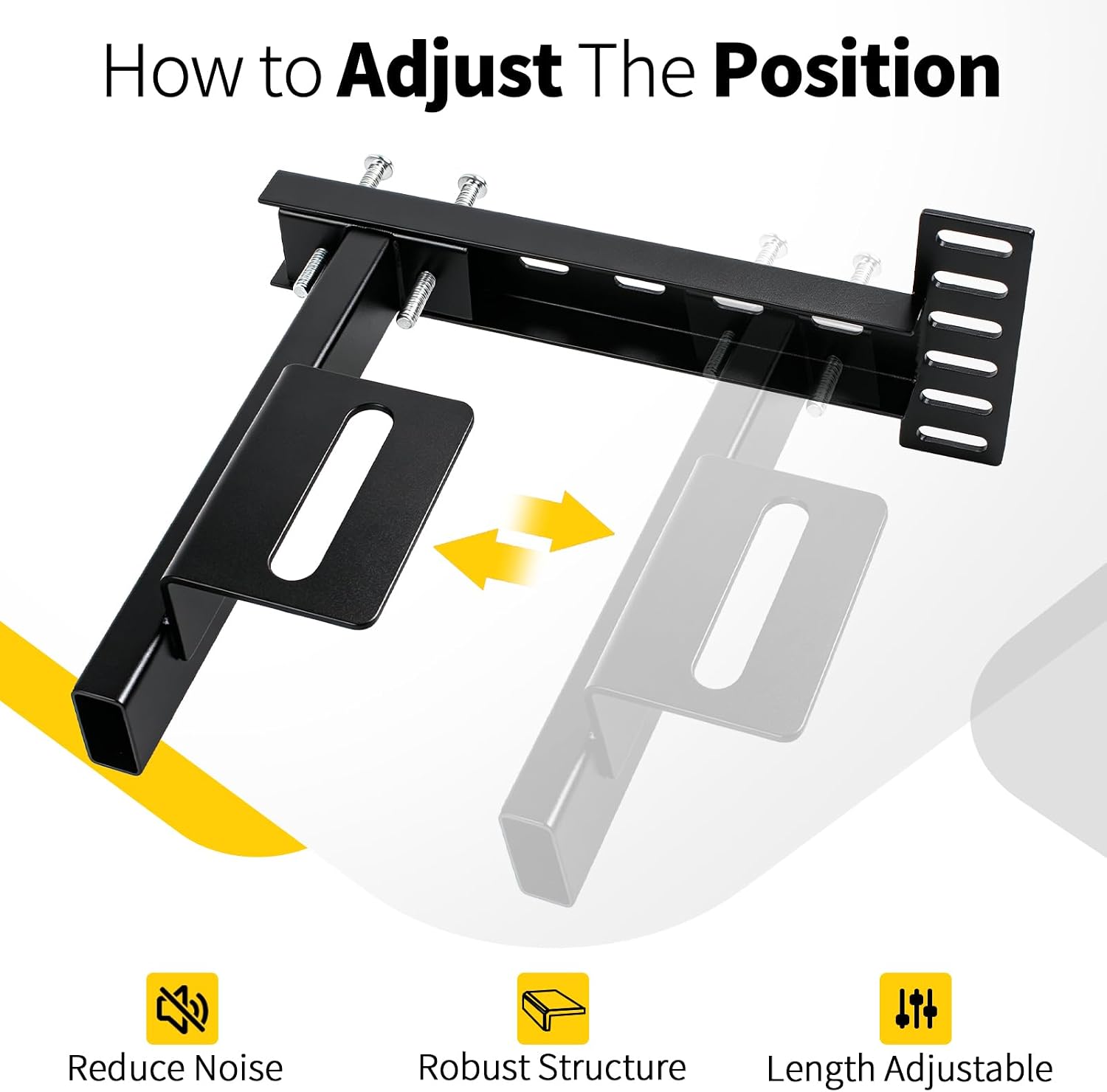 Long Headboard Bracket Adjustable Bed Base Bed Extra Thick Steel Universal Kit Heavy Duty No Noise No Wobble Easy Install Black Compatible