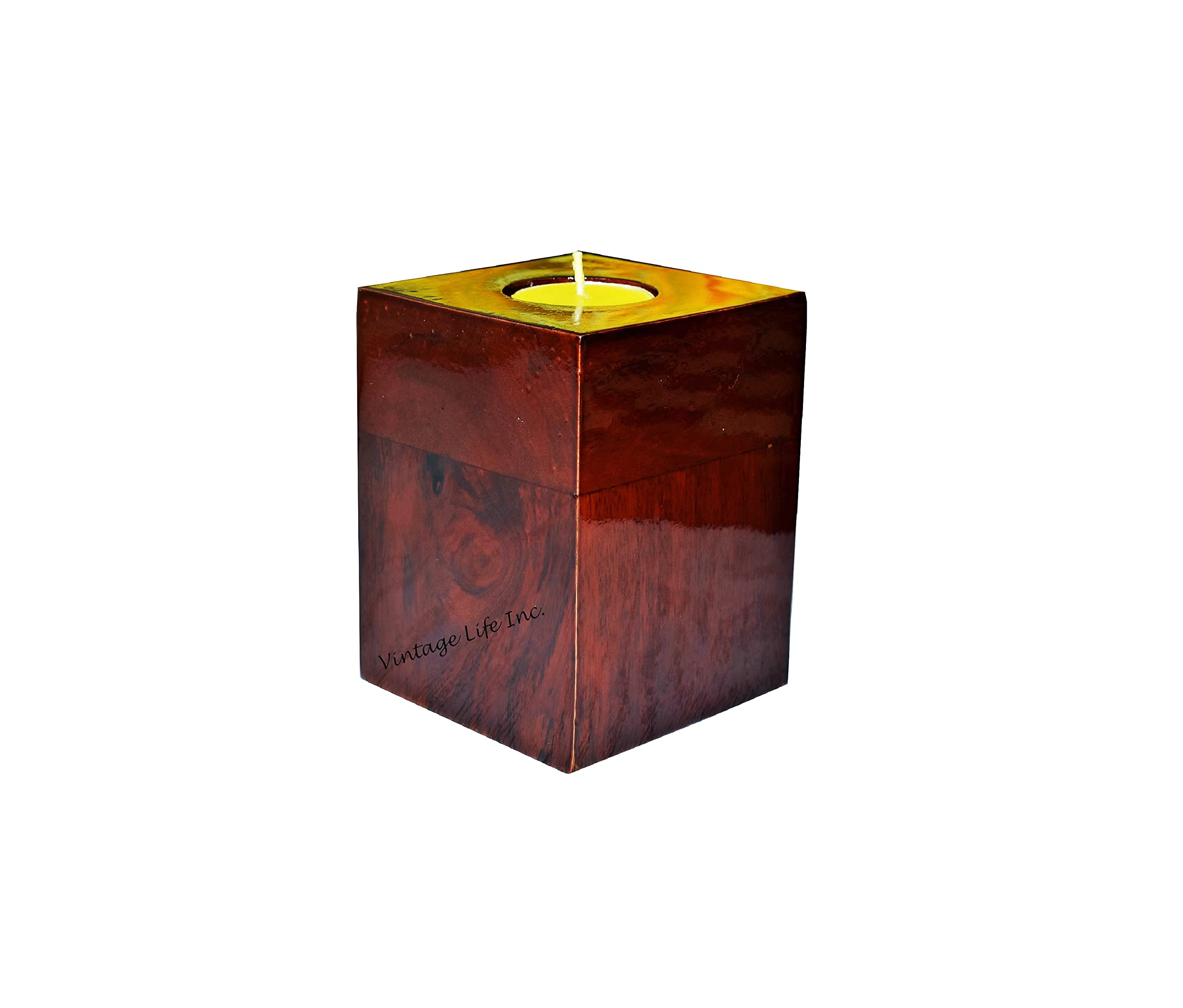 DnU Avenue Elegant Wooden Tealight Urn - Perfect for Memorial Services or as a Home Decor Piece Keepsake Tealight Urns for Human Ashes (Small)