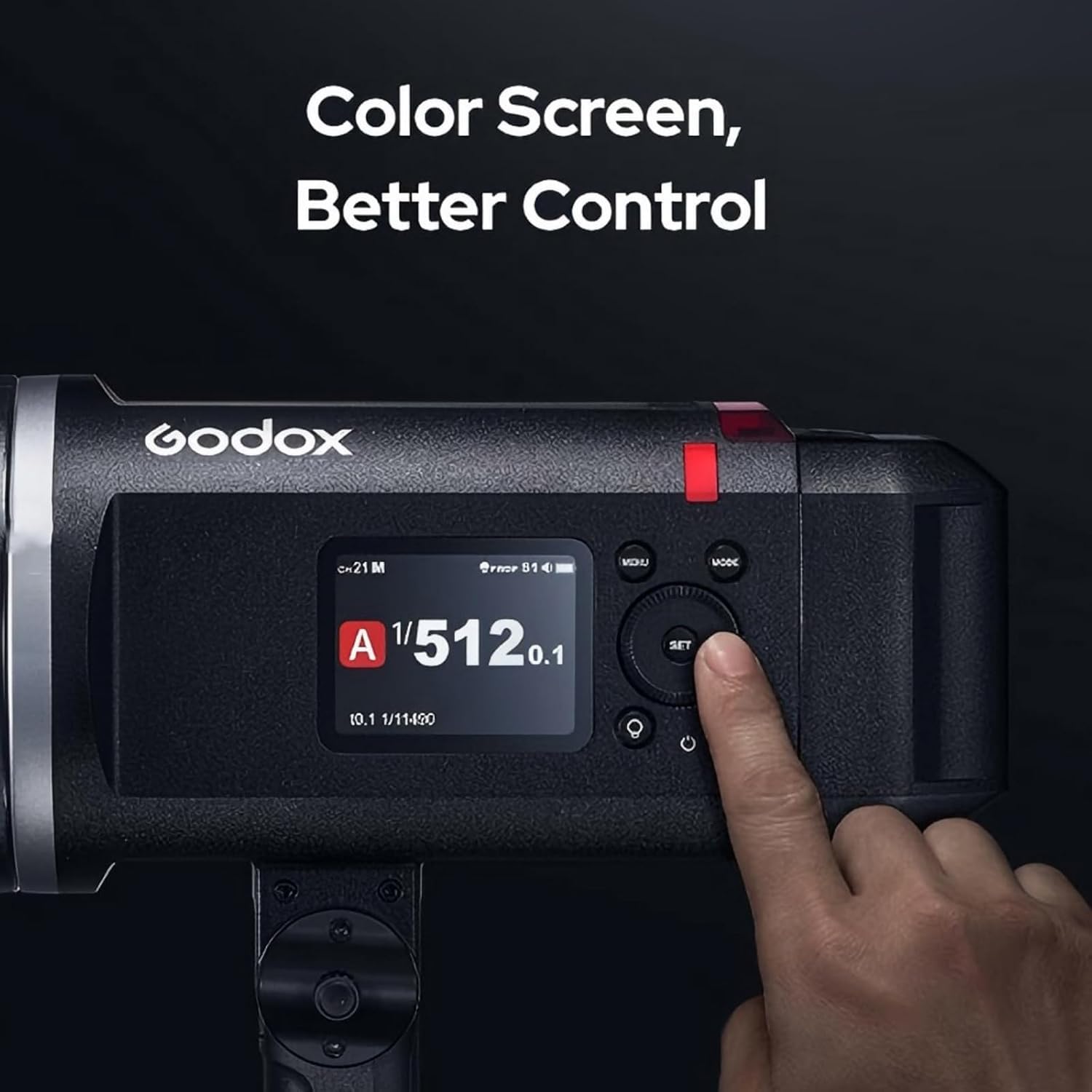 Godox AD600BM II AD600BMII Flash extérieur manuel HSS, 500 flashs à pleine charge, lampe de modélisation LED 40 W, panneaux de commande LED à code couleur, batterie Li-ion 10,8 V/8940 mAh, avec
