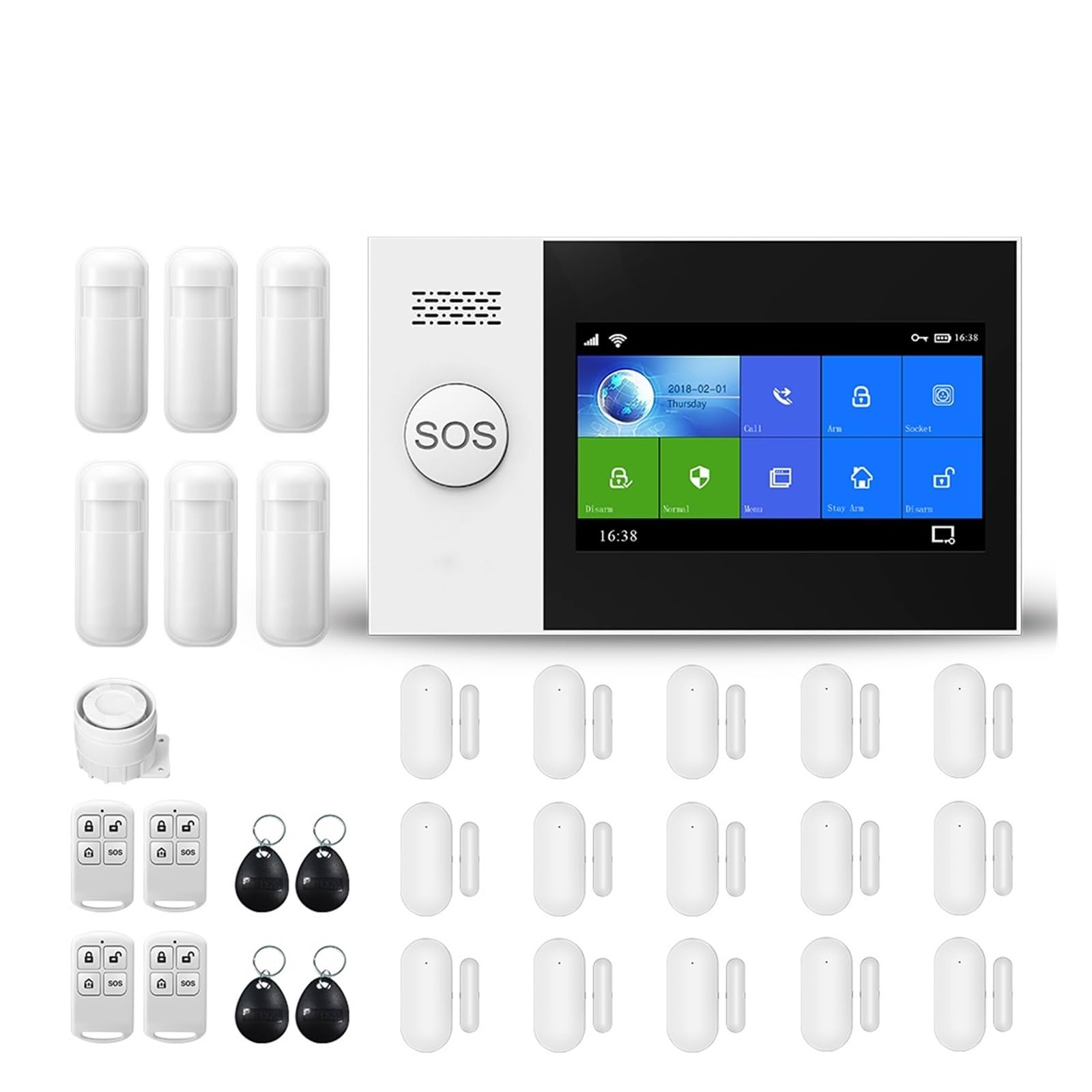 Sistemi di Sicurezza per La Casa Wireless Home WiFi gsm Sicurezza Domestica con sensore di rilevamento del Movimento Antifurto di Controllo App(S.)
