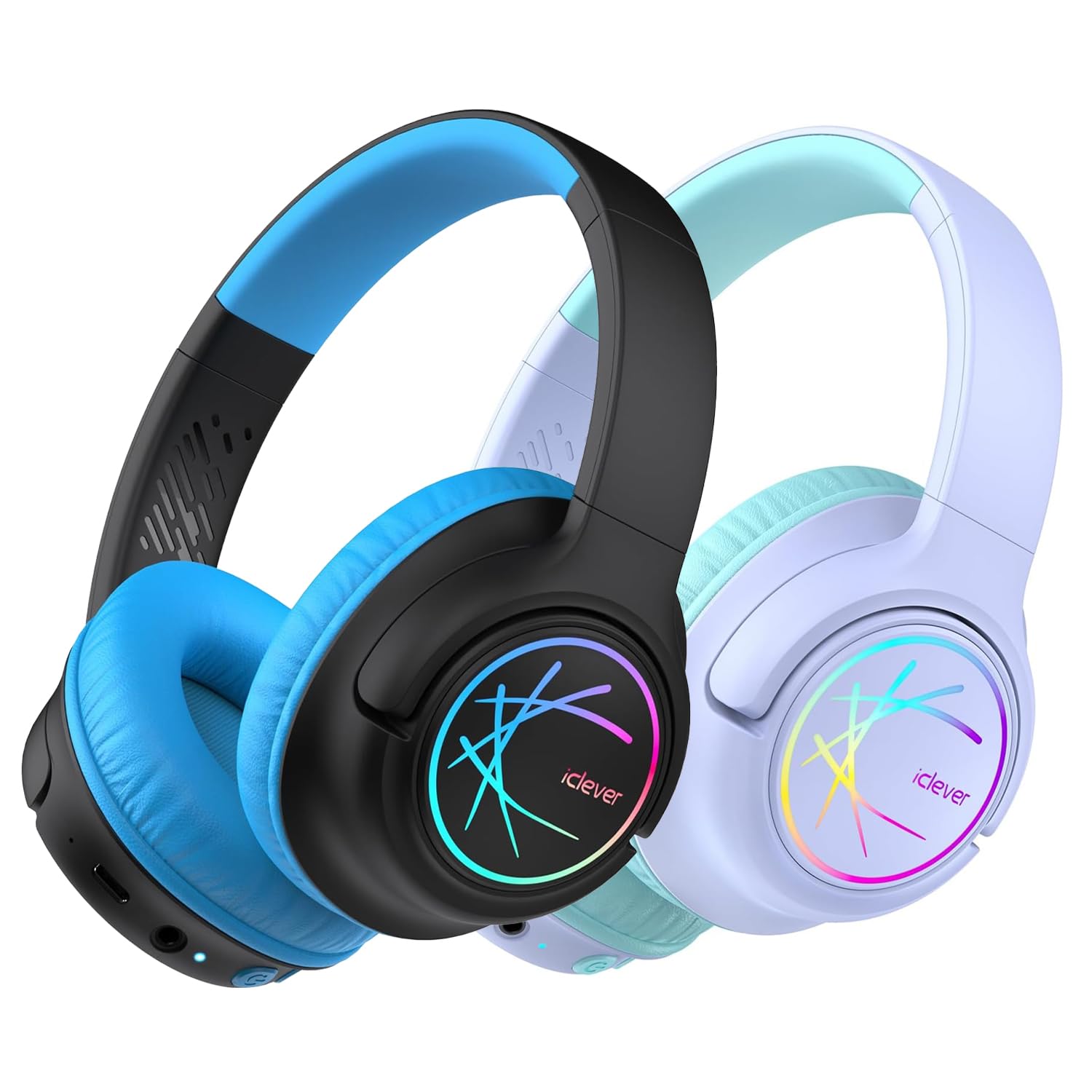 iClever 2 Pack Kids Bluetooth Headphones with LED Lights, BTH18 S…