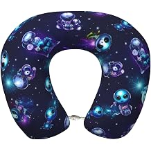 Neon Aliens U-Shape Memory Foam Neck Travel Pillow Car Travels Comfort Necks Pillows