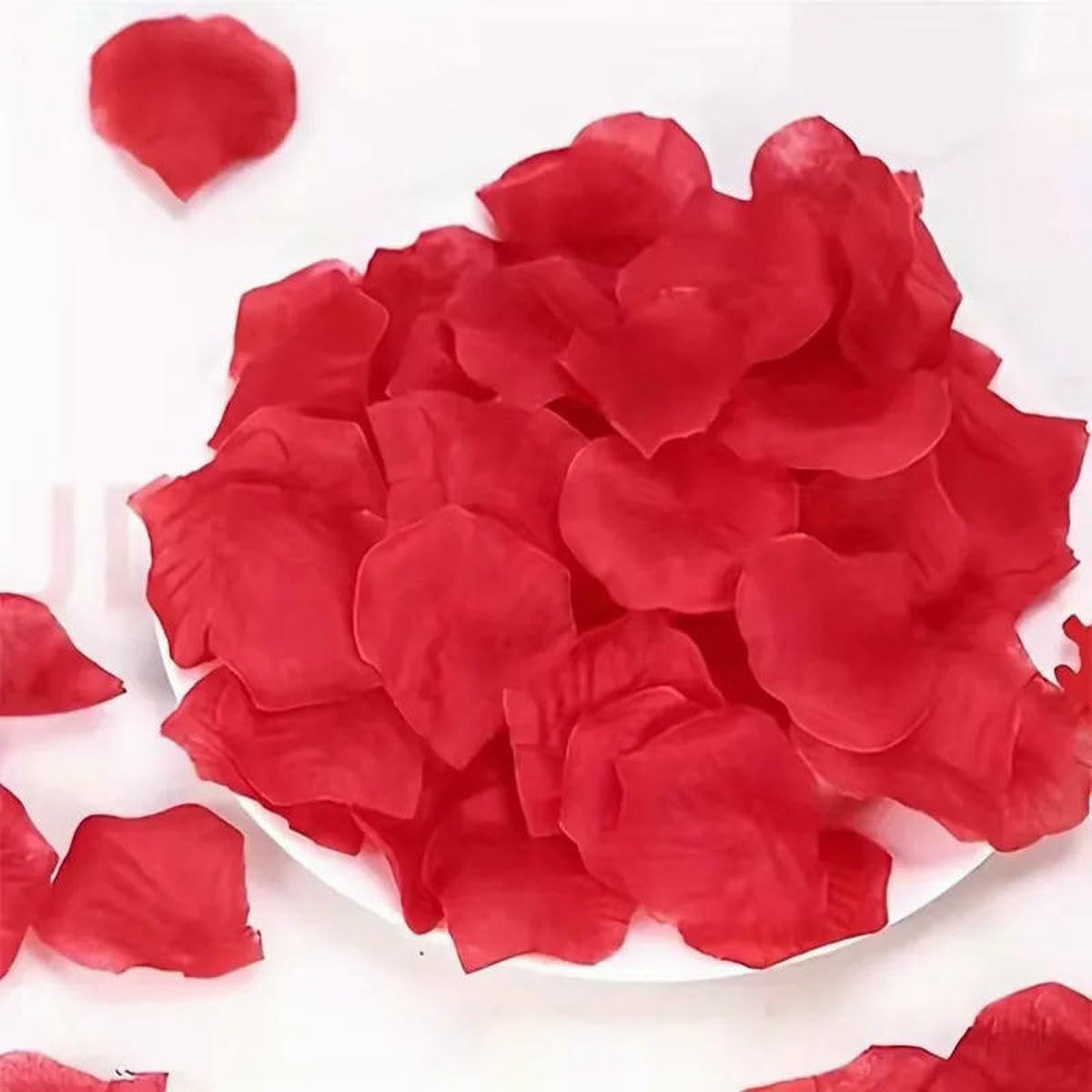 Pétales de roses artificiels économiques rouge 2000 pièces pour table de mariage
