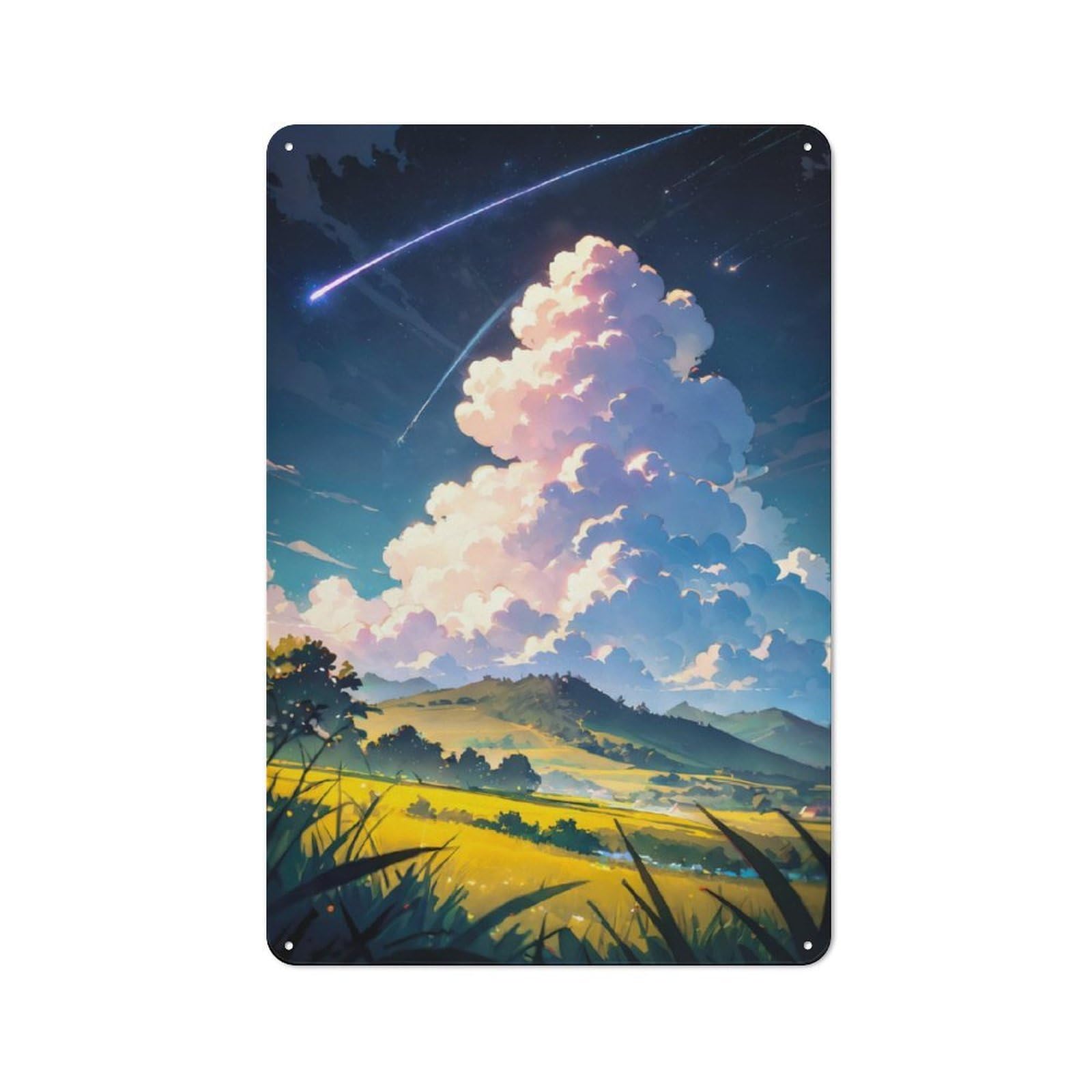Junmoney Tranquil Meadow Vintage Tin Sign 30X20cm With For Guest Room Or Hallway, For Themed Room Decoration, For Vintage Wall Decor Fans