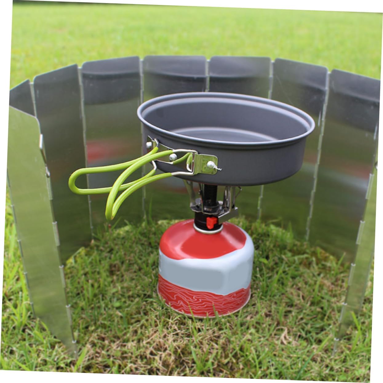 HANABASS 1set Camping Cookware Set Portable Alumina Outdoor for People Non-Stick Soup Pot and Frying Pan Lightweight Backpacking Gear for Hiking and Picnics