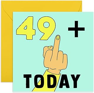 CENTRAL 23 - Funny 50th Birthday Card for Her - '49 + Middle Finger' - 50th Birthday Card for Women - Cheeky Mum Birthday Card - Comes with Fun Stickers