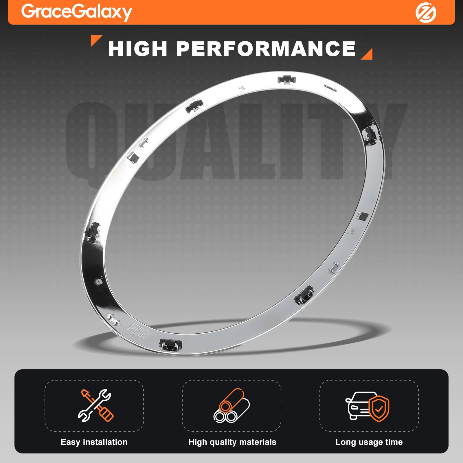 GraceGalaxy Cornici Fari per Mini Cooper F55 F56 F57 2014-2021 51137300631 51137300632 51712355791 Argento, Un paio