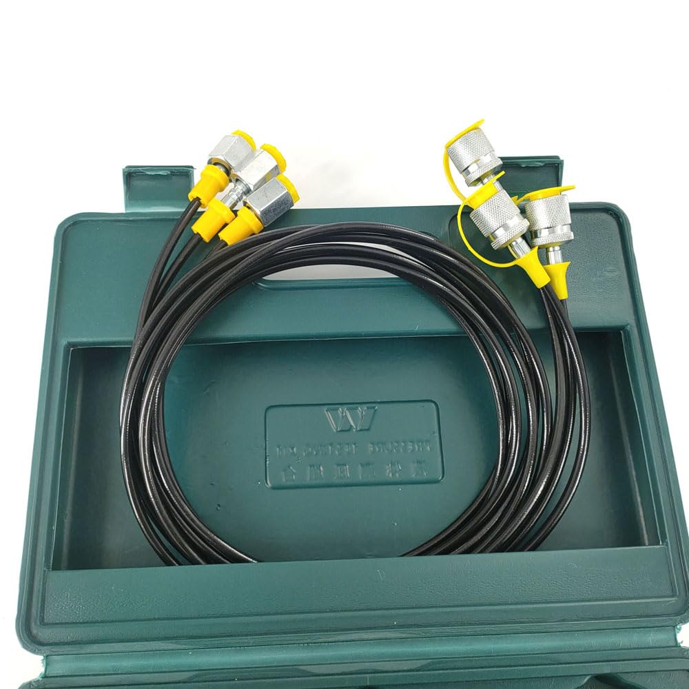 Kit manometro idraulico Kit idraulico per escavatore per misurazione della pressione con 6 raccordi di prova, 3 manometri, 3 tubi flessibili di prova per escavatori e macchinari da costruzione