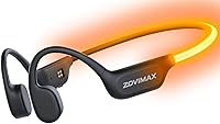 ZOVIMAX 2026 Bone Conduction Open-Ear Headphones: LED Safety Light, Bluetooth 6.0, IP67 Waterproof, Leak-Free Mic for Workouts & Gaming
