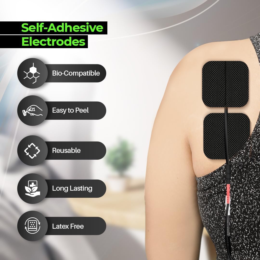 TPN Dual Channel TENS Gerät – Tragbarer Muskelstimulator zur Schmerzlinderung, Reizstromgerät mit einstellbarer Intensität, Elektrotherapie, Physiotherapie, wiederverwendbaren Elektroden
