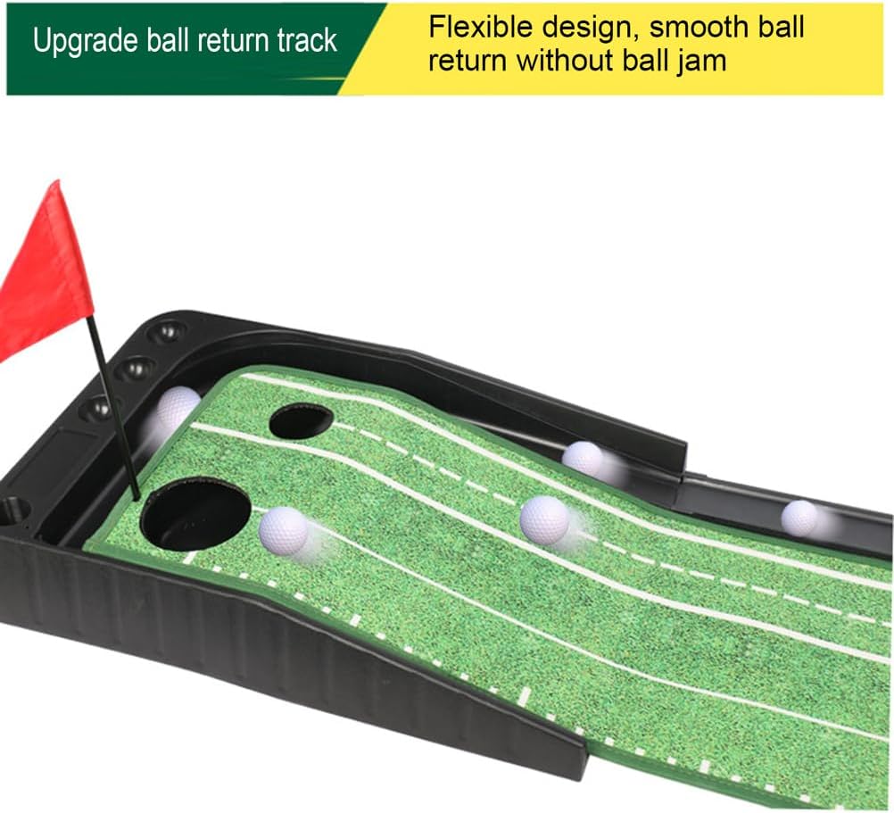 Putting Green Golf Mat with Putting Mat, Return, and Golf Balls – Outdoor & Indoor Putting Green Putting Aid,40 * 214cm