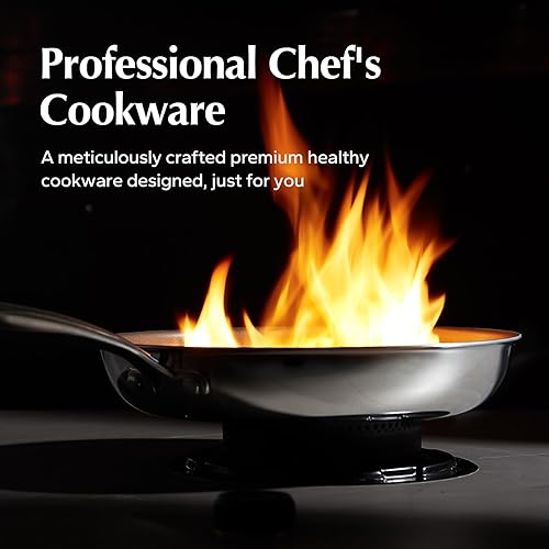 Miniatura 8 de Sartén antiadherente, sartén de titanio de 11.5 pulgadas, sartén de cerámica saludable, sartén no tóxica, sin PFAS PFOA y PTFE, apta para