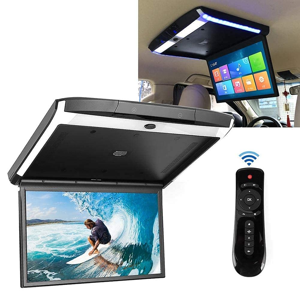 Monitor ribaltabile, monitor tetto per lettore tetto per auto 17,3 pollici 1080P, TV Bluetooth WIFI HDMI USB SD FM MP5 altoparlante, per Android 8.1