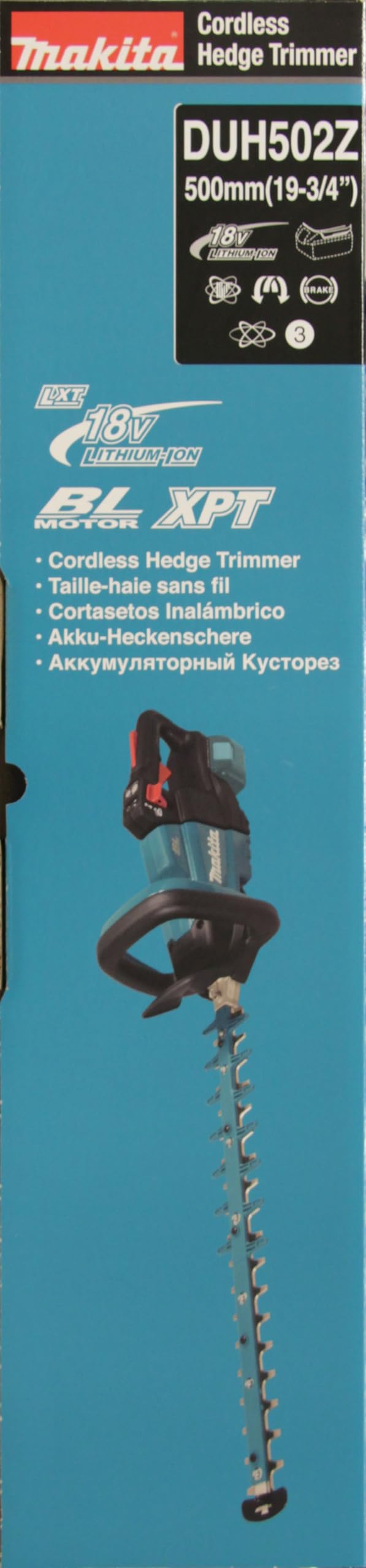 Makita DUH502Z - Cortasetos sin escobillas (18 V, Li-Ion LXT, 50 cm, baterías y cargador no incluidos)