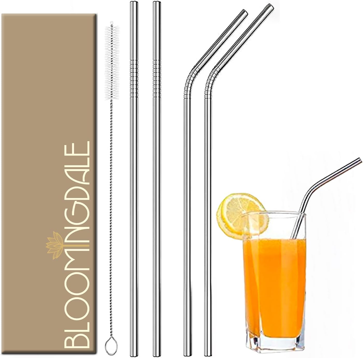 Bloomingdale Steel Straw Silver Pack of 5