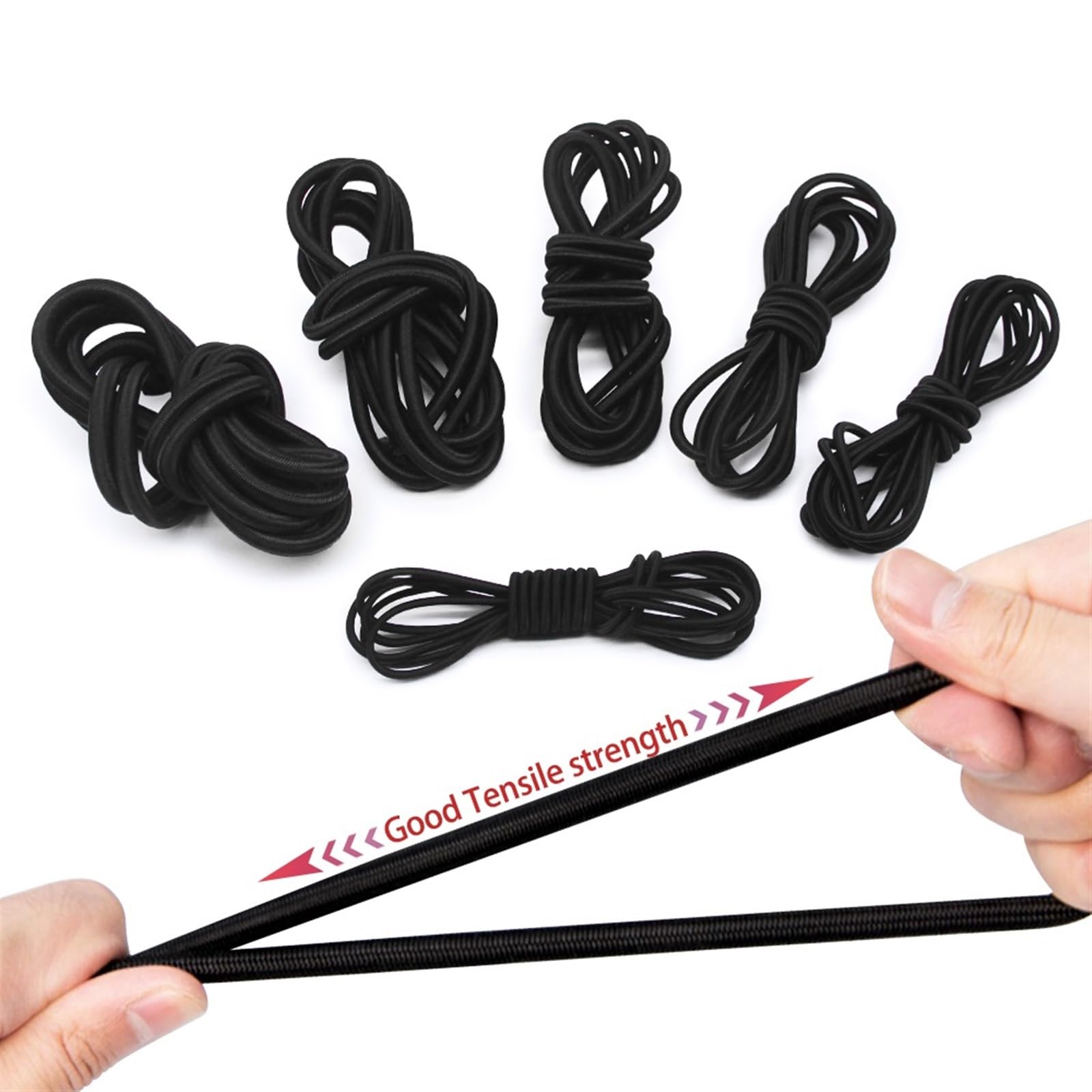 Cuerda Elastica Cuerda elástica Fuerte de 4 mm a 10 mm, Cuerda elástica elástica for Hacer Joyas, proyectos al Aire Libre, Carpas, Kayaks, Botes, etc.(5 Yards_10MM)