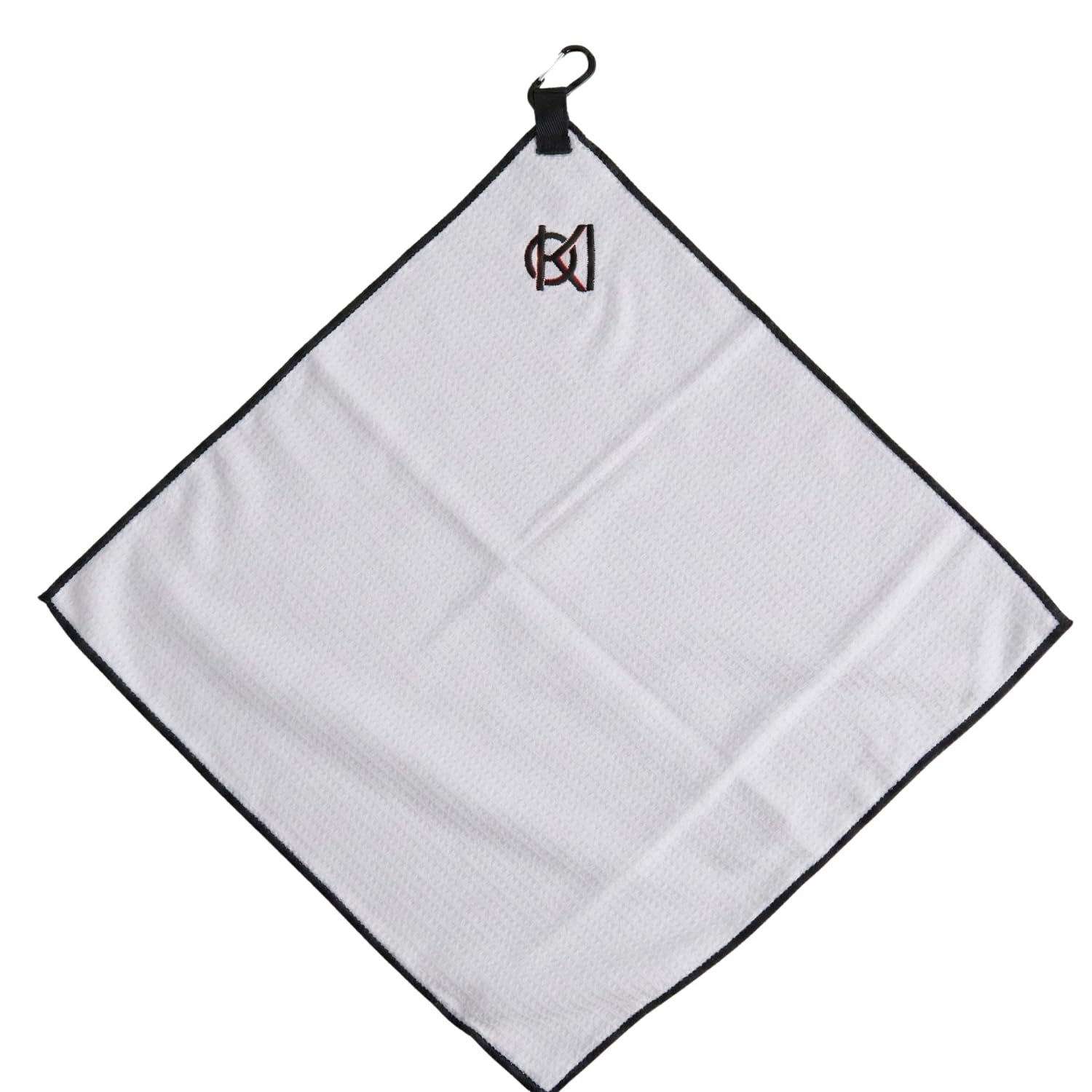 Koi Golf Microfiber Waffle Golf Towel | Ultra‑Absorbent Club & Ball Cleaning Towel with Carabiner Clip | Buggy and Trolley Suitable | Golf Gift | 45 x 45 cm