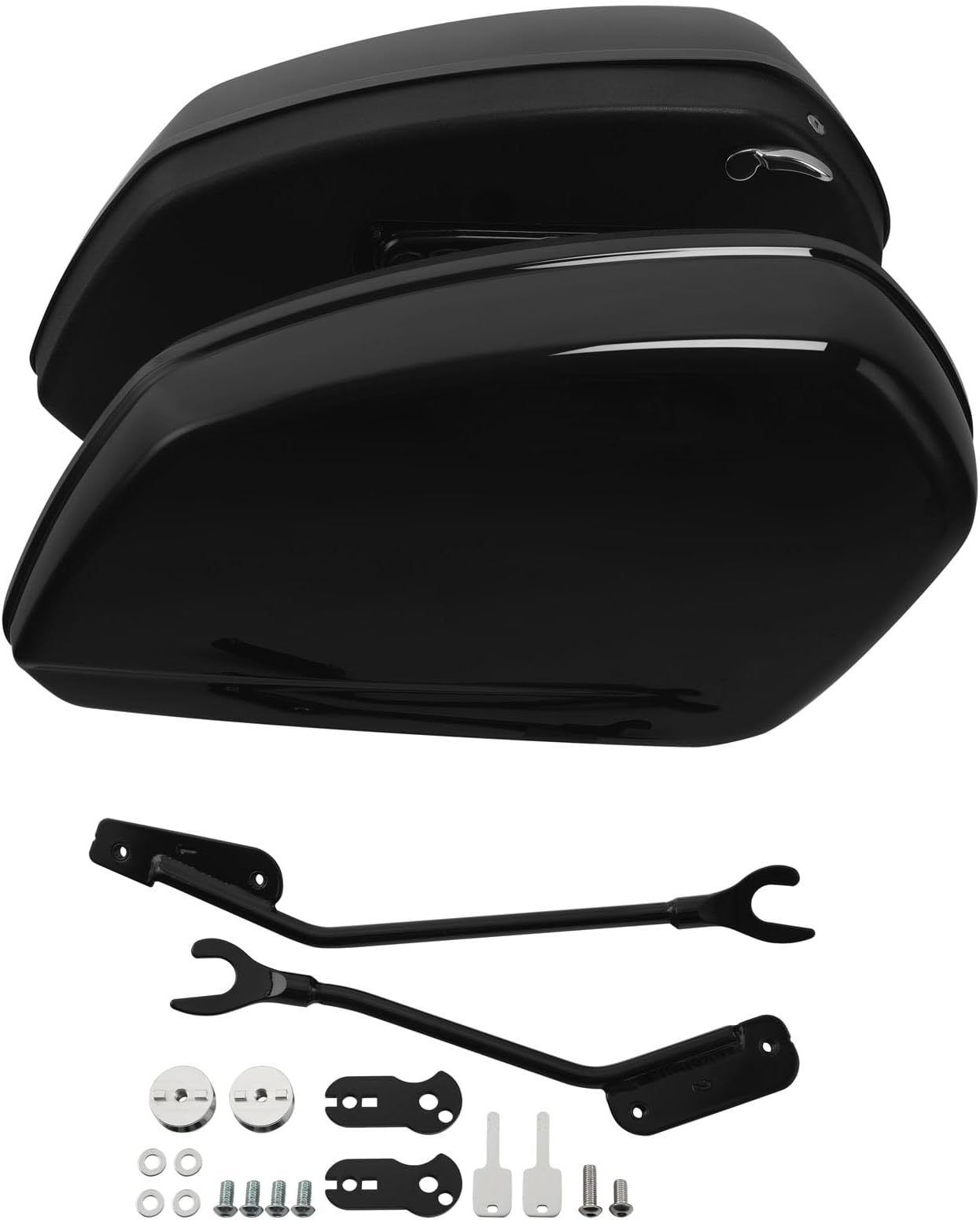 TCT-MOTORPARTS Gloss Black Hard Saddlebag Saddle Bags Fit For Harley Softail Low Rider ST FXLRST S FXLRS 2022-2024 El Diablo FXRST 2022 FXLR 2018-2020