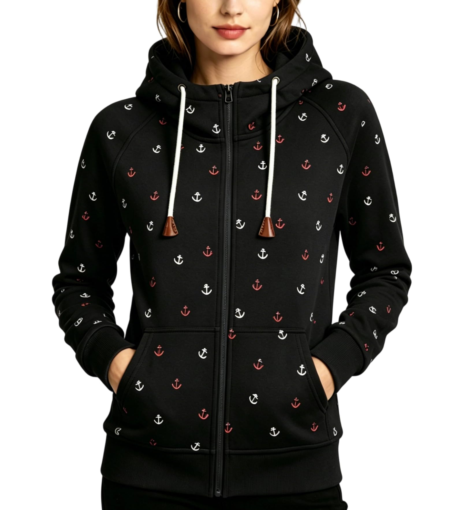 Jacke Damen Sweatjacke Hoodie Sweatshirt Oberteile Damen Pullover Kapuzenpullover Pulli mit Reissverschluss