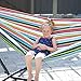 Vivere Double Sunbrella Hammock with Space Saving Steel Stand, Carousel Confetti (450 lb Capacity - Premium Carry Bag Included)