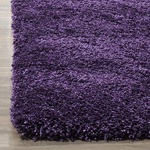 Image of CD Carpet Anti Slip Shaggy Fluffy Fur Rugs and Carpet for Living Room Bedroom Kids Room Plain Circle Carpets for Home with 2 Inch Thickness (Color Purple /Plian Size 4x4 Feet Round)