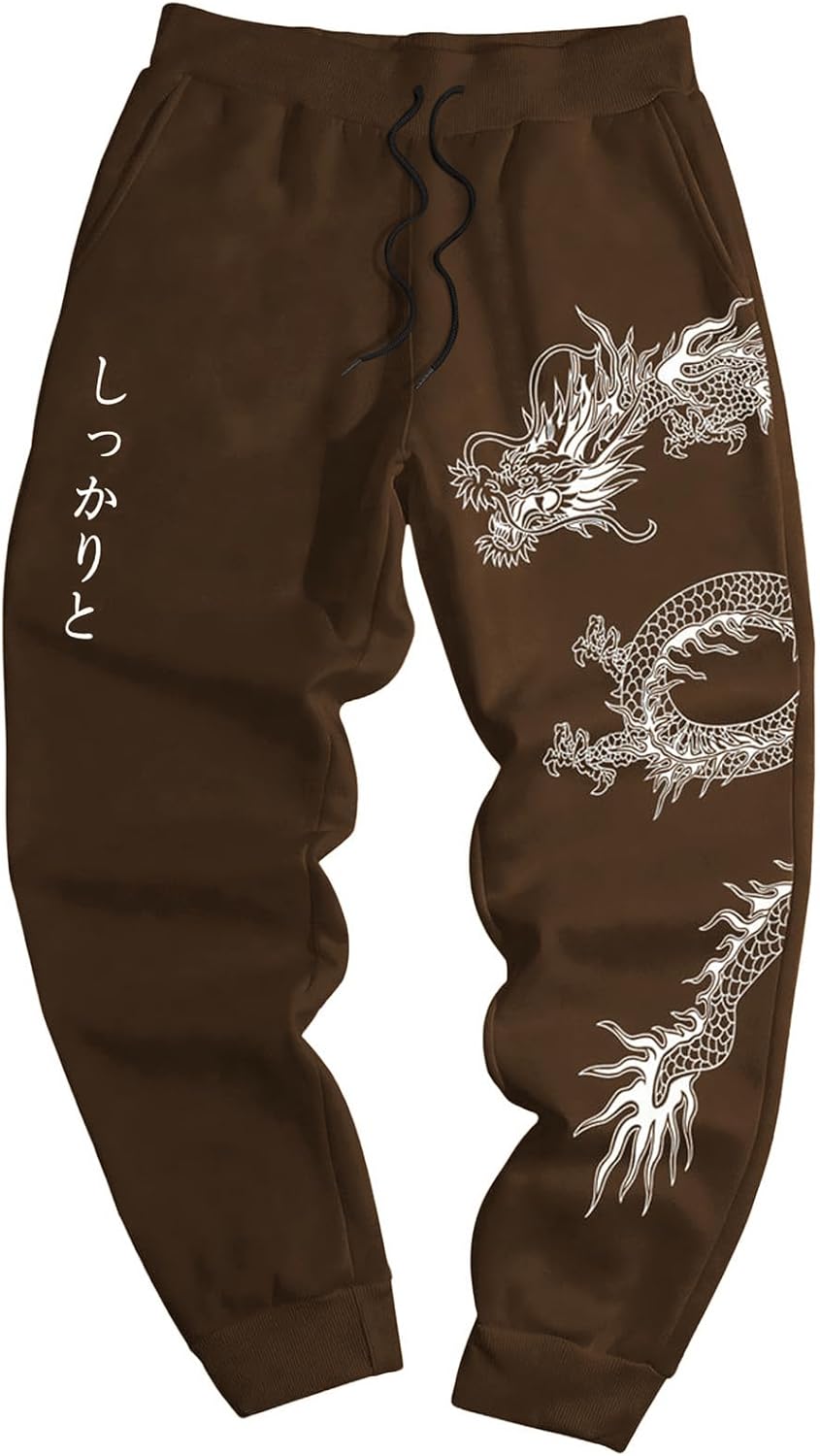 COZYEASE Men's Plaid Letter Print Sweatpants Drawstring Waist Tie Front Jogger Pants with Pocket