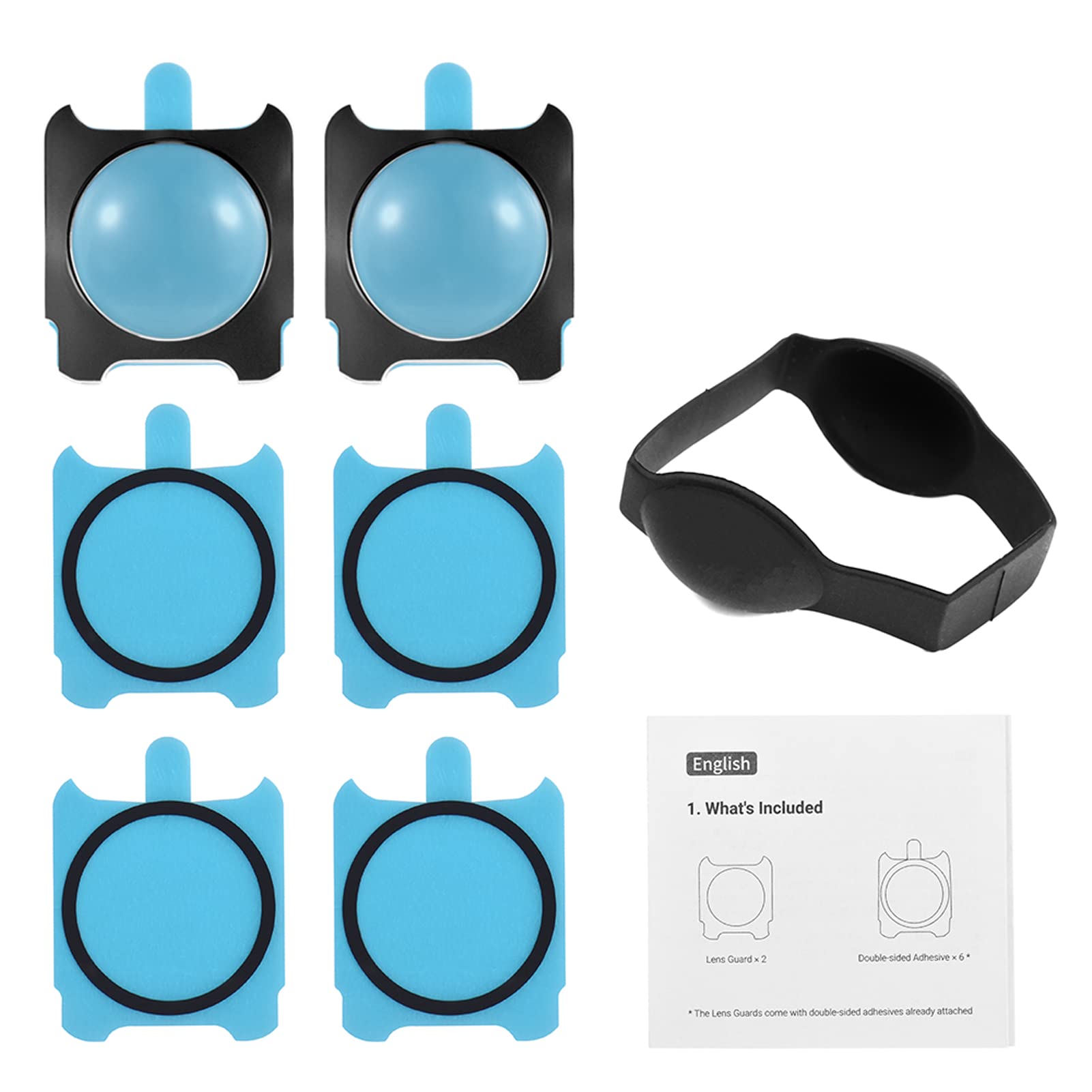 Andoer 2 protectores de lente de cámara panorámica, protector de lente compatible con cámara Insta360 ONE R/RS