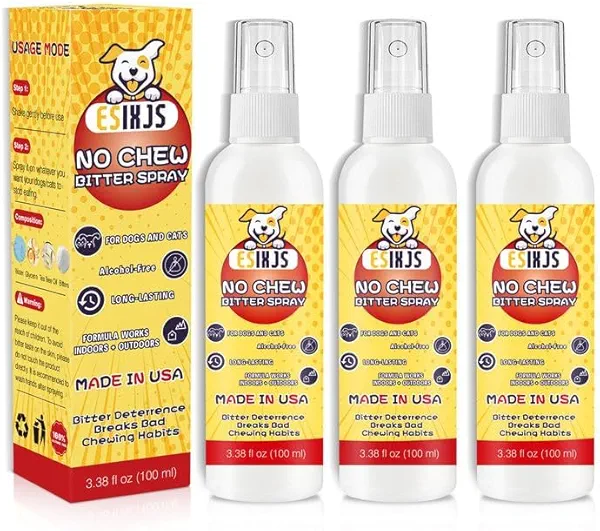 No Chew Spray for Dogs Cats Bitter Apple Spray for Puppy 10.14 Fl Oz Stop Dogs Cat from Chewing Furniture Spray Anti Licking for Dog Cat Yuck Bitter Spray Deterrent for Gentle on Skin Alcohol Free