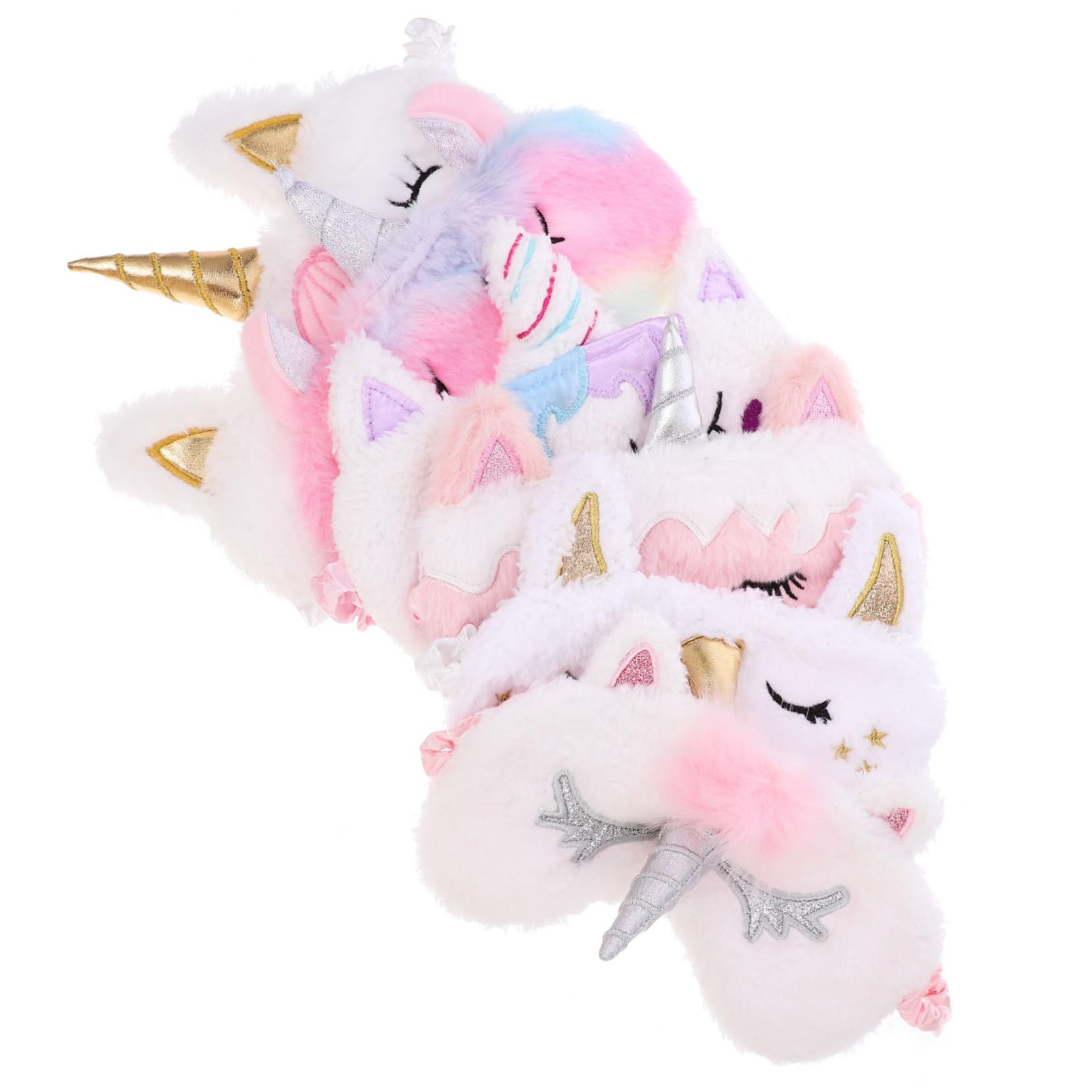 Beavorty 2 Sätze Einhorn Augenklappe Schlafmaske Mit Kopfhörern Augenklappen Schlafaugenabdeckungen Für Reisen Schlafen Gesicht Schlafmaske Aus Seide Ohrstöpsel Satin 6 Stücke * 2