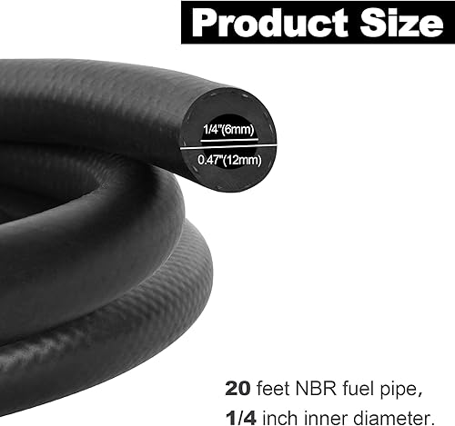 Miniatura 8 de Manguera de línea de combustible de 20 pies, manguera de línea de combustible NBR de diámetro interior de 516 pulgadas, manguera de goma trenzada