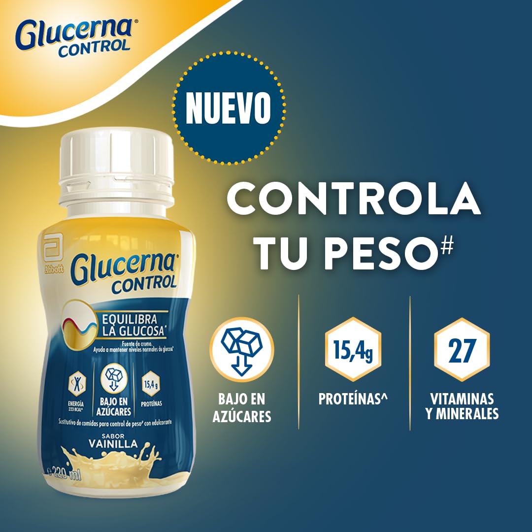Glucerna Control sabor vainilla sustitutivo de comidas pack 8x220ml