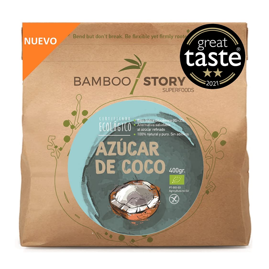 Azúcar de Coco | BAMBOO STORY | Ecológico | Bio | Puro | 400g