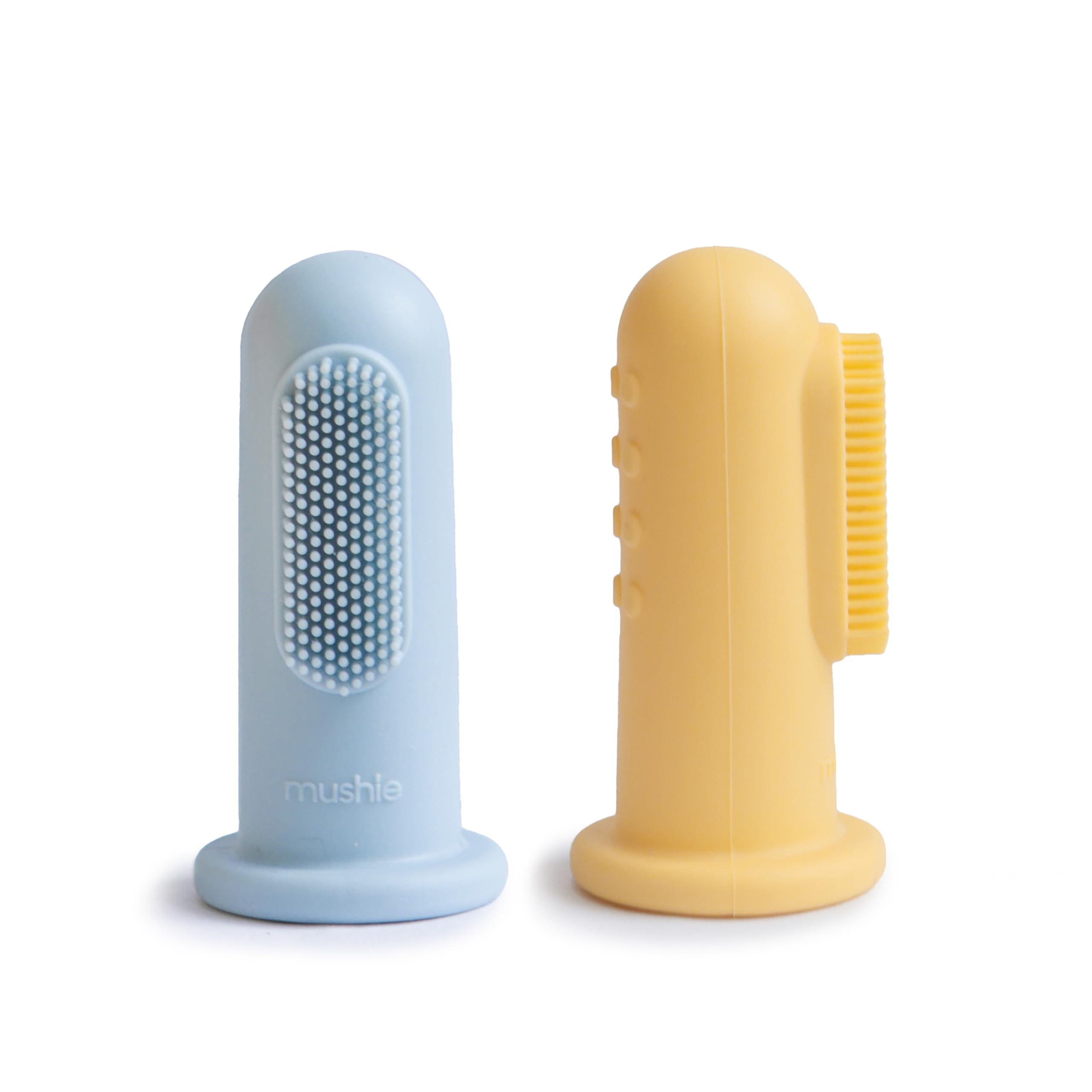 mushie Baby Finger Toothbrush (Powder Blue/Daffodil) 2-Pack-image-6