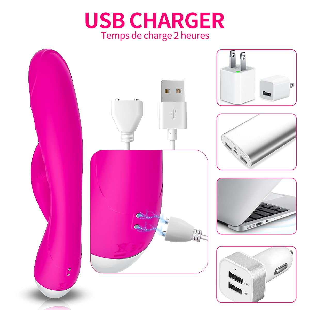 Vibrador Vibradorador Mujer Juguetes Eroticos Vibradores mujer Con 10 modos Consoladores.. para mujer con Vibración Juguetes Eróticos para Pareja Sexuales Vibradorador Clitoris Carga USB impermeable