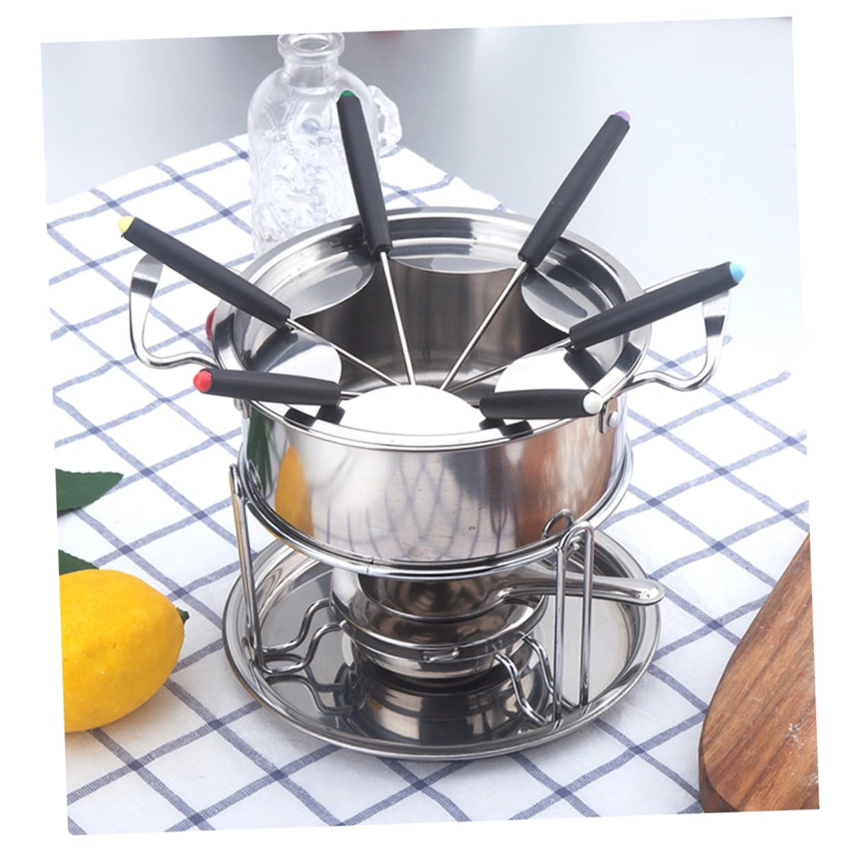 Ciieeo Stainless Steel Chocolate Melting Oven Melting Furnace Fondue Cups Fondue Set Accessories