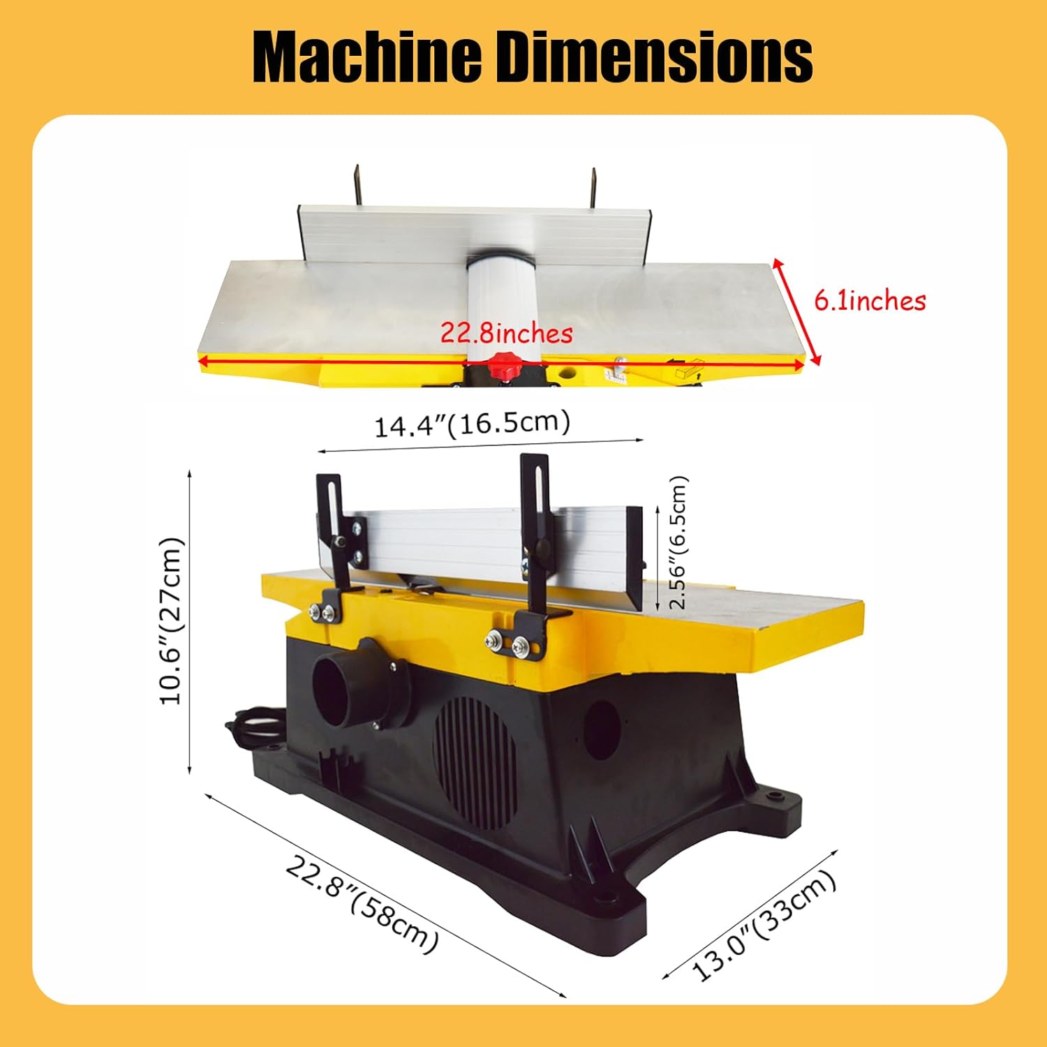 1800W Woodworking Bench Planer Small Wood Processing Machine Portable for DIY and Decoration Industry Cabinet Making Small Factories 22.8"*6.1" Wood Trimming Plywood Leveling
