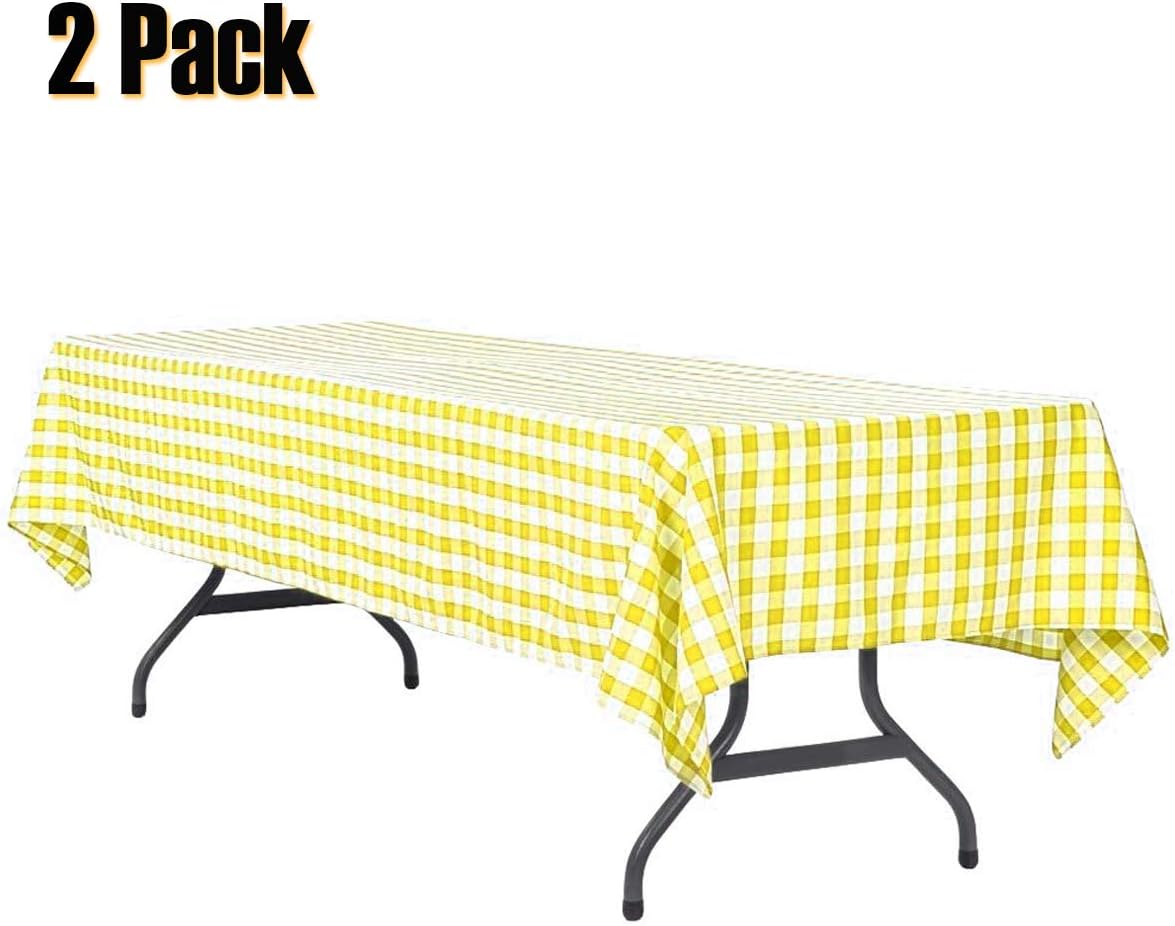 Plastic Tablecloth Disposable Checkered Table Cover Extra Thick 54