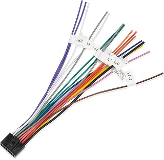 Android Radio Wiring Harness Adapter Replacement for Select Android Car Stereo 16 Pin ISO Connector Cable with Full Labels