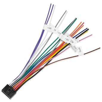 Android Radio Wiring Harness Adapter Replacement for Select Android Car Stereo 16 Pin ISO Connector Cable with Full Labels Multicolored