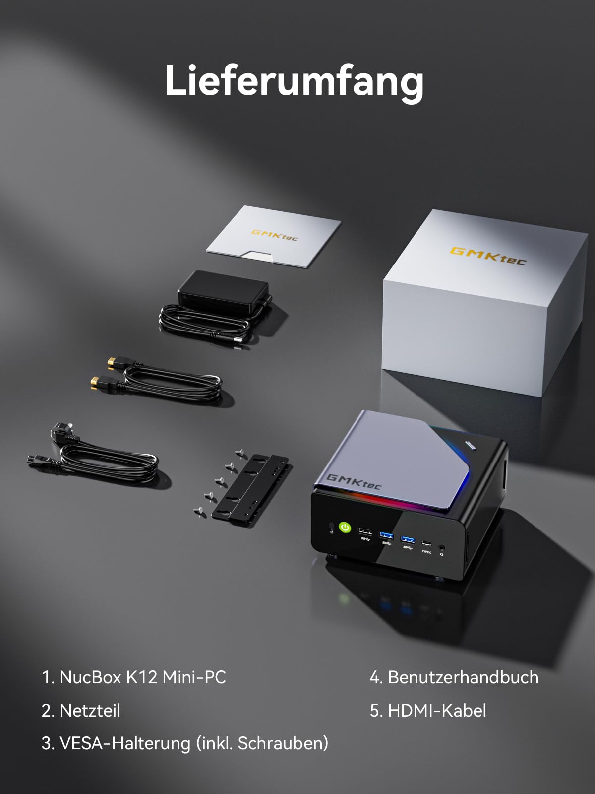 Mini Gaming PC AMD Ryzen 7 H 255 (Upgrade 8745HS, 4.9 GHz), Mini PC barebone (NO DDR, NO SSD) Suppoprt DDR5, PCIE 4.0x4, Micro-PC mit USB4.0|2.5G LAN|Quad 4K Display|Oculink–für Gaming und Business