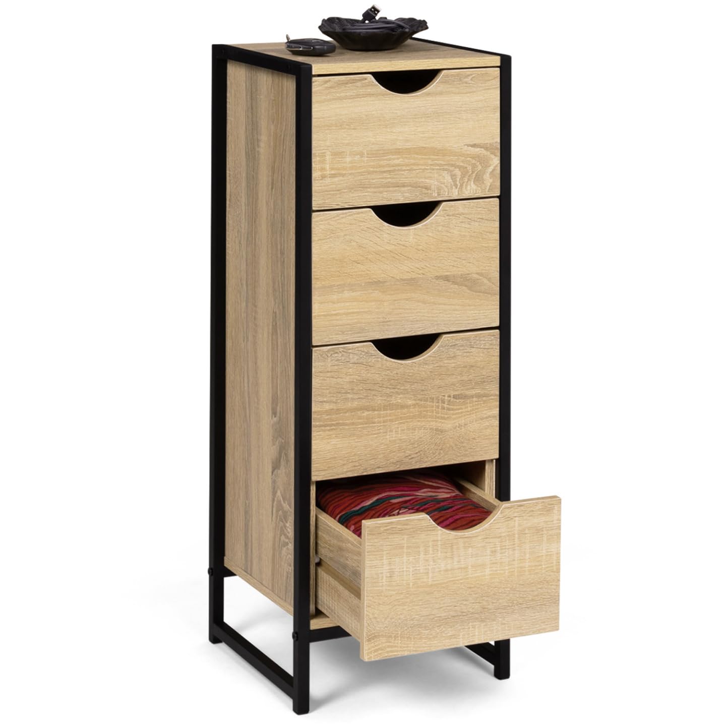 IDMarket Set Di 4 Ripiani DETROIT Per Armadi E Cucine – Design Industriale In Legno E Metallo, Dimensioni Variabili, Organizer Per Stoviglie