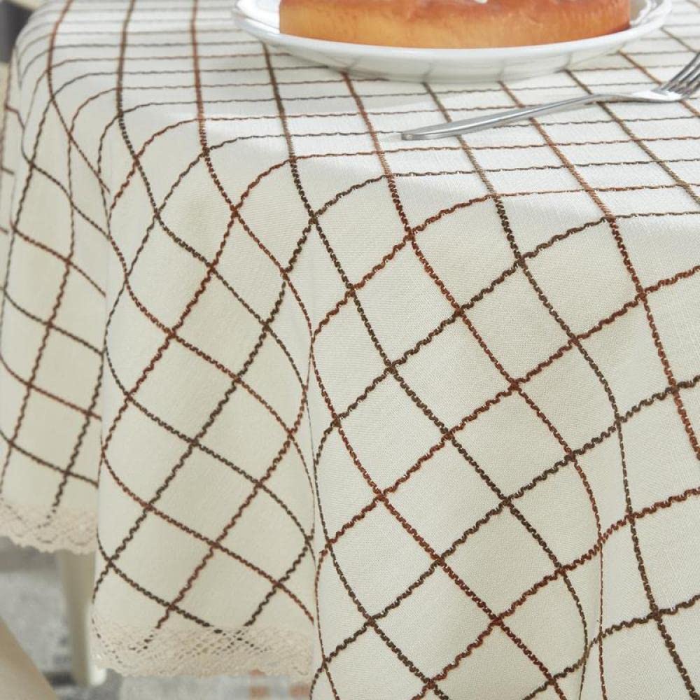 Mantel de Mesa Rectangular de Tela Manteles Resistente Al Desgaste de Lino de Algodón Lavables Antimanchas para Decoración de La Mesa de Comedor Circulo Morado de 120cm de Diametro