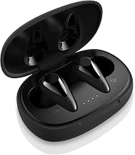 August EP810 – Bluetooth 5 True Wireless Micro Earbuds Discreet Earpods Black USB C Touch Volume Bass Sport Running Running Compatible Android Apple Universal Long Battery Life