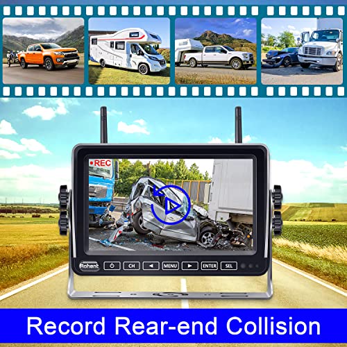 Rv Backup Camera Wireless Hd1080P 2 Cameras With 7 Inch Touch Key Dvr Monitor Stable Digital Signals Rear View Camera System Ip69K Waterproof Pigtail Wire Adapter For Furrion Pre-Wired Rvs Rohent R8 #TOP6