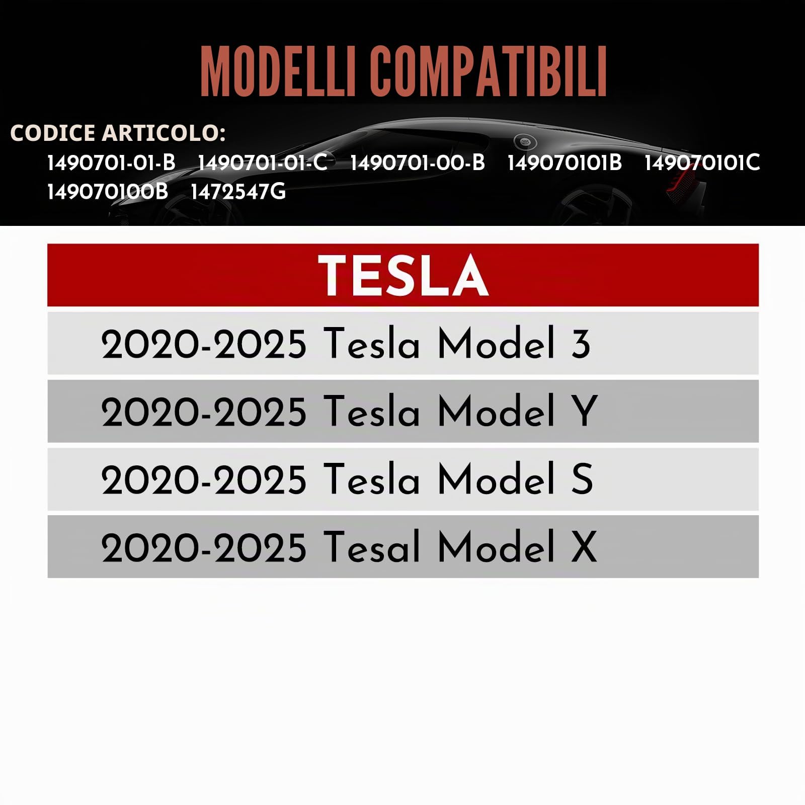 CARORAV Sensore TPMS Tesla, Sensore Bluetooth per Sistema di Monitoraggio della Pressione degli Pneumatici adatto per Tesla Model S, Model X, Model Y, Model 3, del 2020 2021 2022 2023 2024 2025, Set