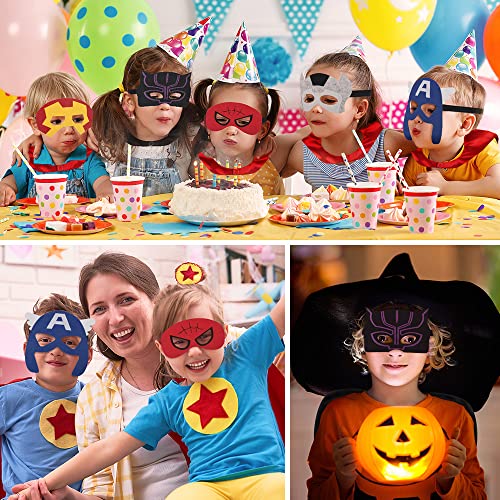 URAQT Superheld capes voor kinderen, 3-delige dubbelzijdige superheld satijnen cape en masker, superheld kostuum verkleedfeest voor Halloween kerst, superheld speelgoed voor 2-12 jaar oude jongens meisjes (6 rollen) - Image 8