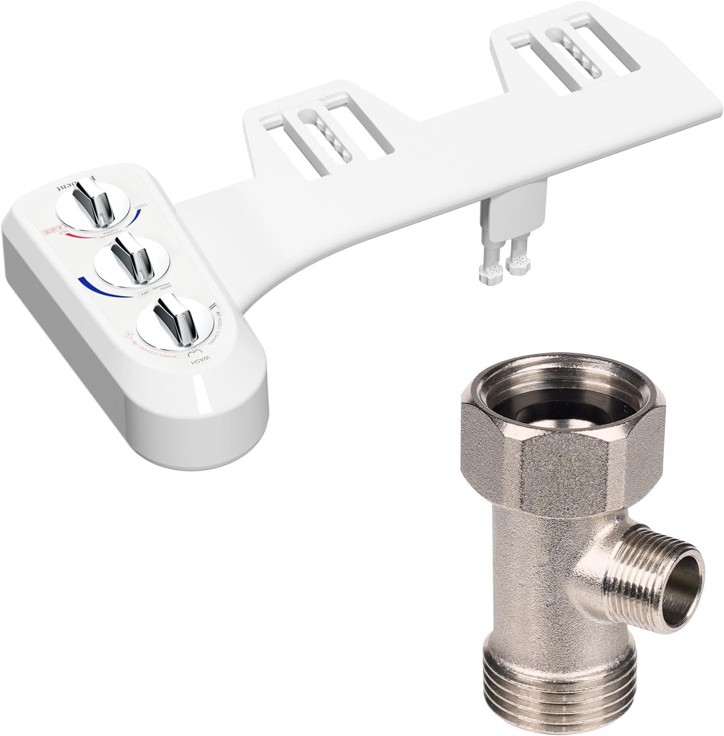 Hibbent Bidet Toilet Attachment with Bidet T Adapter (7/8” x 7/8” x 3/8”)