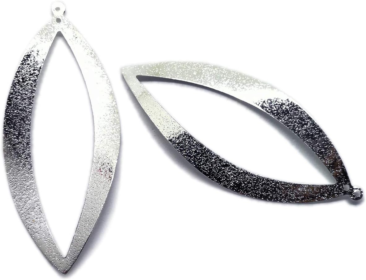 Beading Station 10pcs Stardust Silver Plated Twist Olive Earring Charms 55mm ~Jewelry Findings~