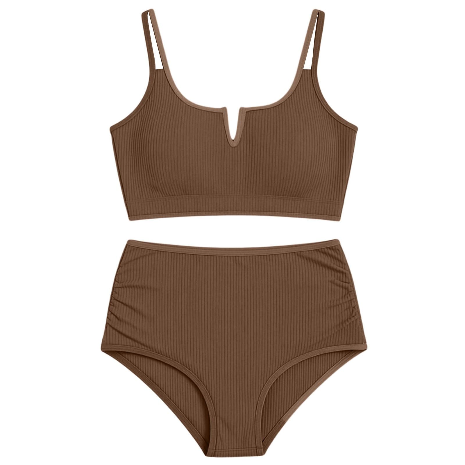 Conjunto De Bikini para Mujer,Talla Grande Vikinis Estampado Moda Sexy Bañador Verano Natación Diseño Bandeau Moderno Talla Ajustable Vacaciones Tropicales#G